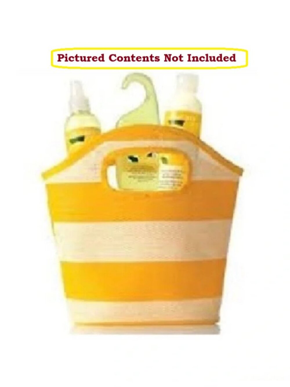 Naturals Woven Yellow n White Striped Bag by Avon